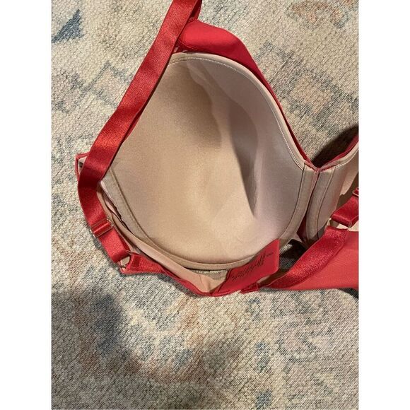 Thirdlove Red Chevron Adjustable Strap Underwire Contour Demi Bra Size 40E - Picture 6 of 7